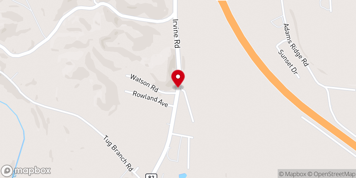Map showing location of Powells Valley Baptist Church