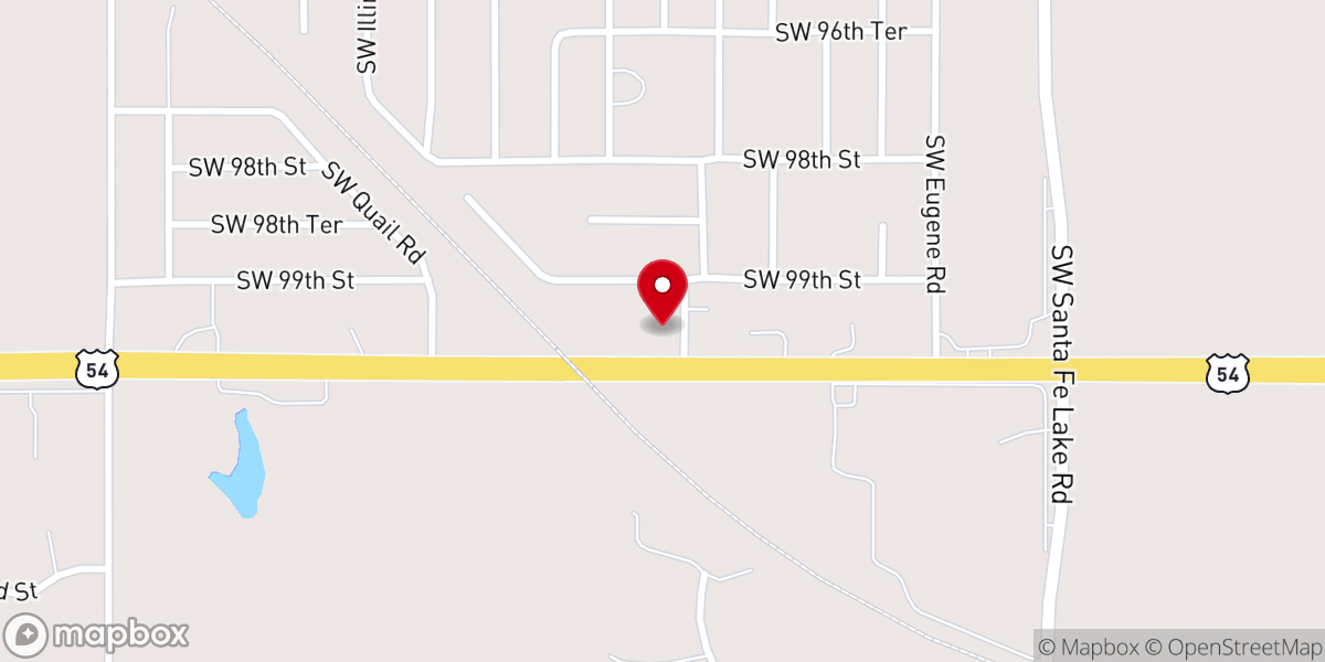 Map showing location of Prairie Hills Southern Baptist Church