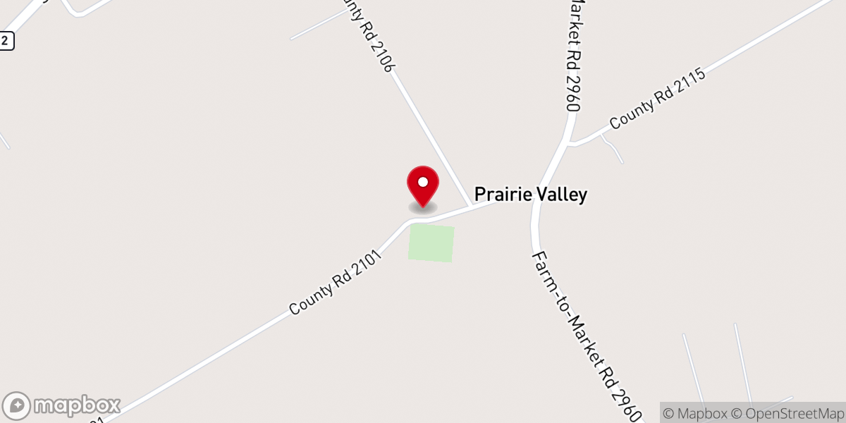 Map showing location of Prairie Valley Baptist Church