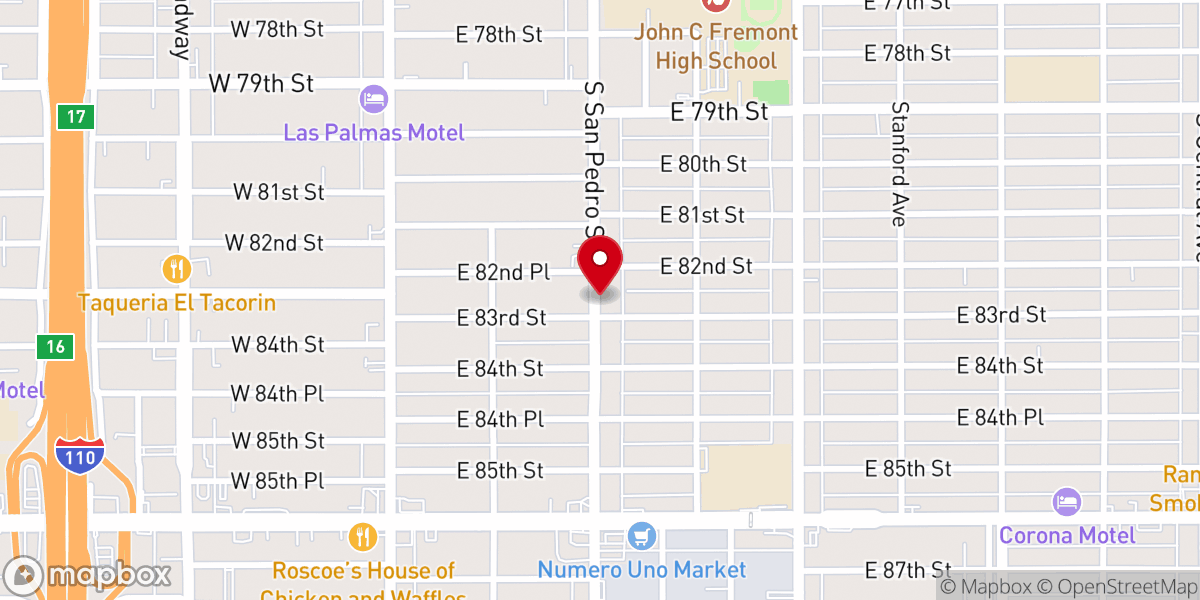 Map showing location of Praises of Zion Baptist Church