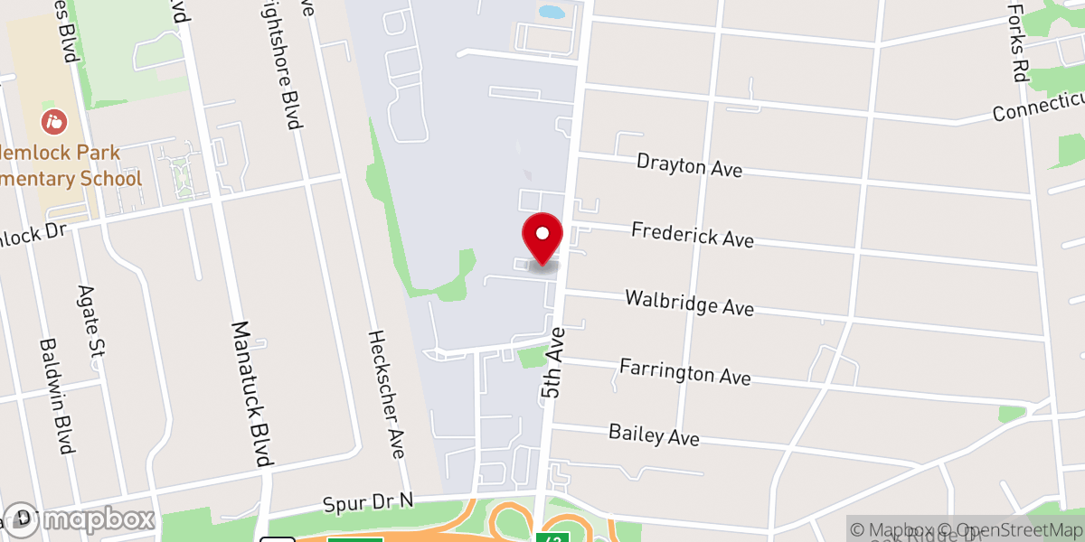 Map showing location of Primera Iglesia Bautista Hispana de Bayshore