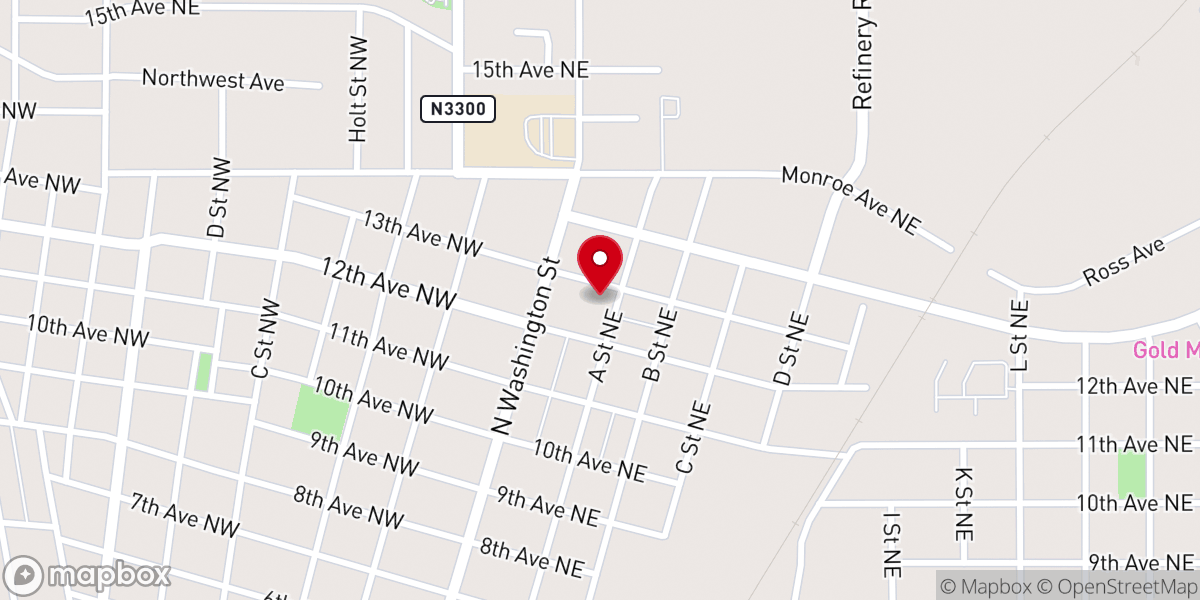 Map showing location of Primera Iglesia Bautista Hispana