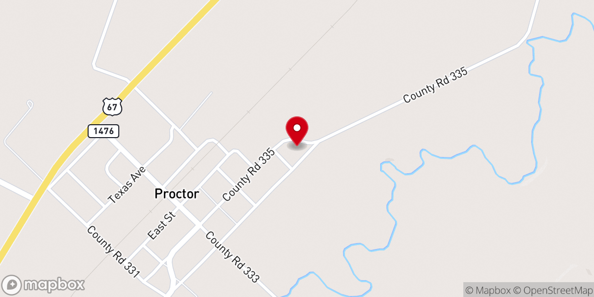 Map showing location of Proctor Baptist Church