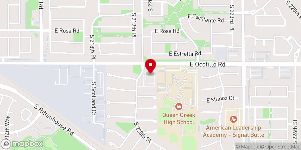 Map showing location of Queen Creek Arizona North Stake