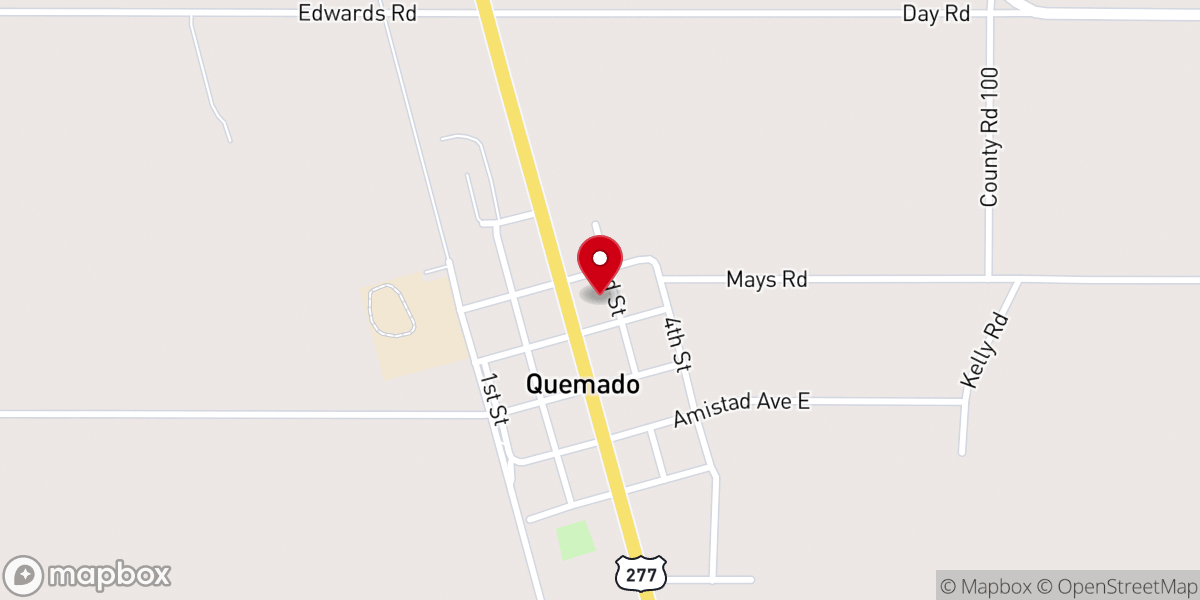 Map showing location of Quemado Assembly Of God Church
