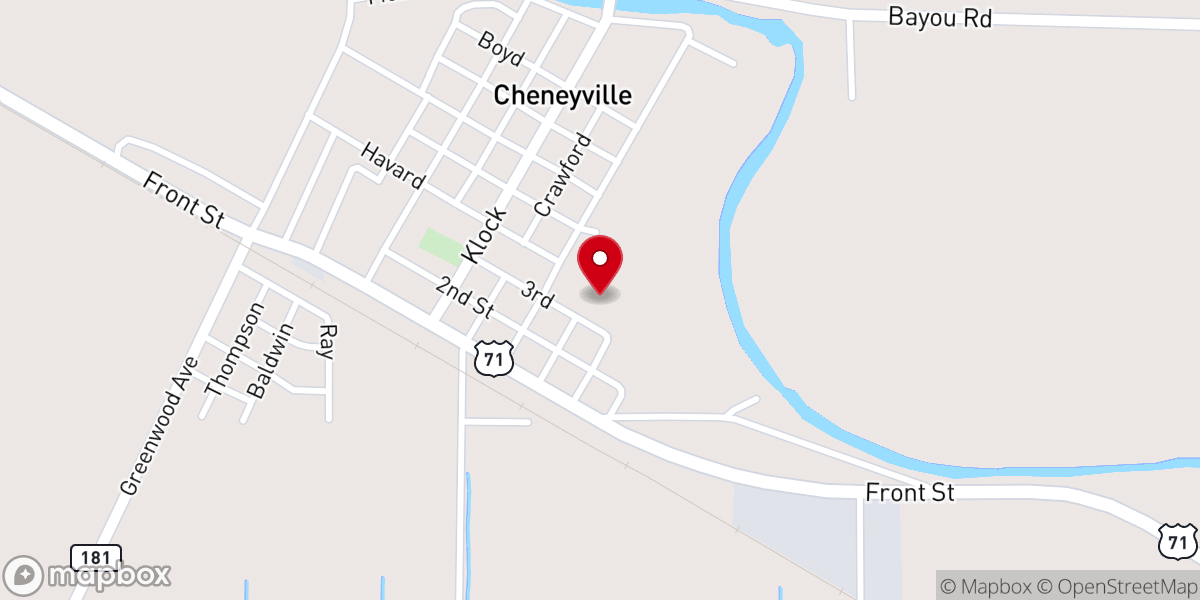 Map showing location of Rapides Parish Fire Department