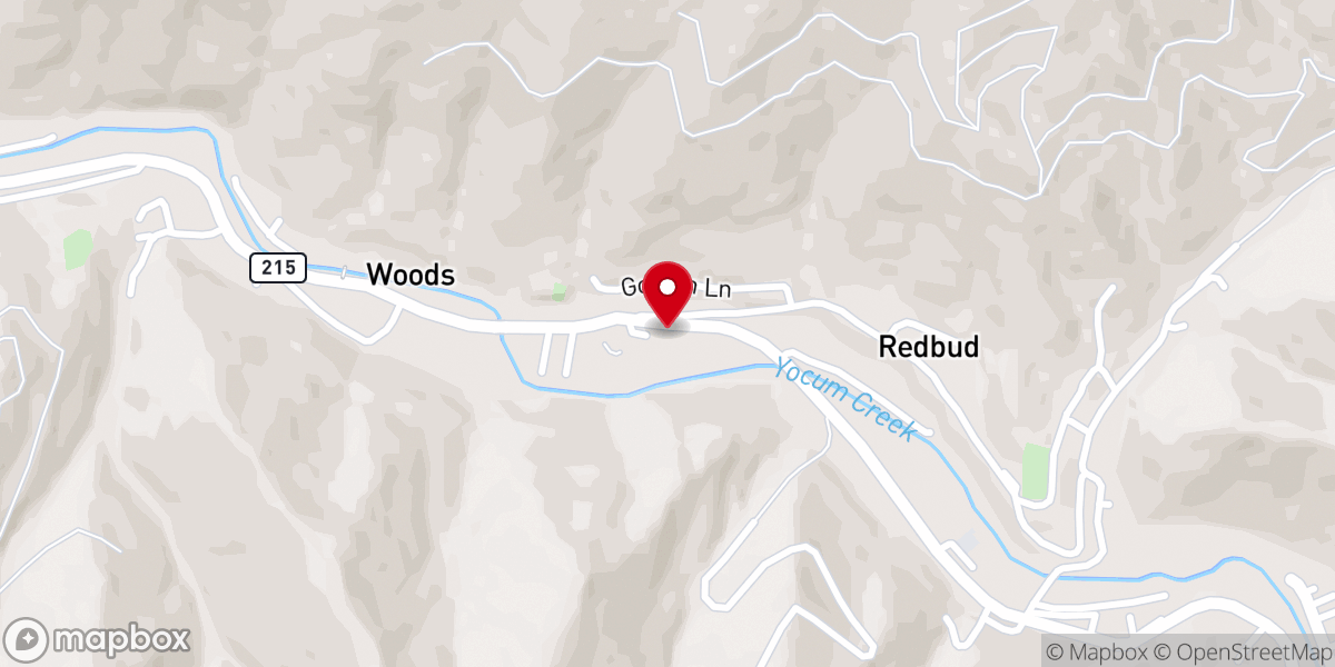 Map showing location of Red bud Baptist Church