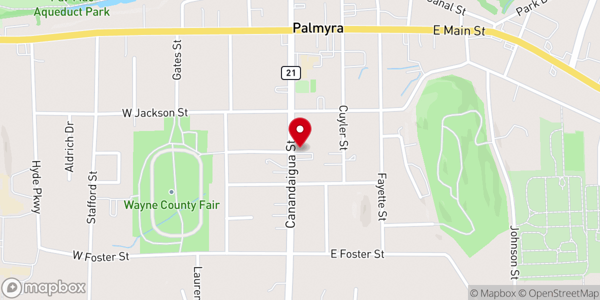 Map showing location of Reformation Church of Palmyra