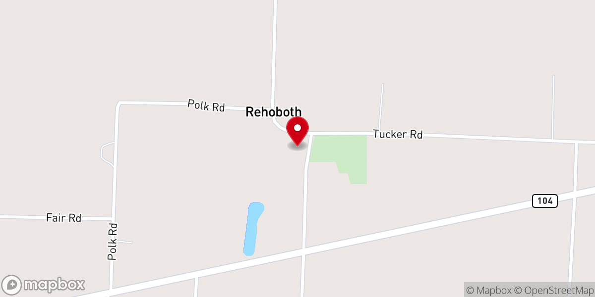 Map showing location of Rehoboth United Methodist Church