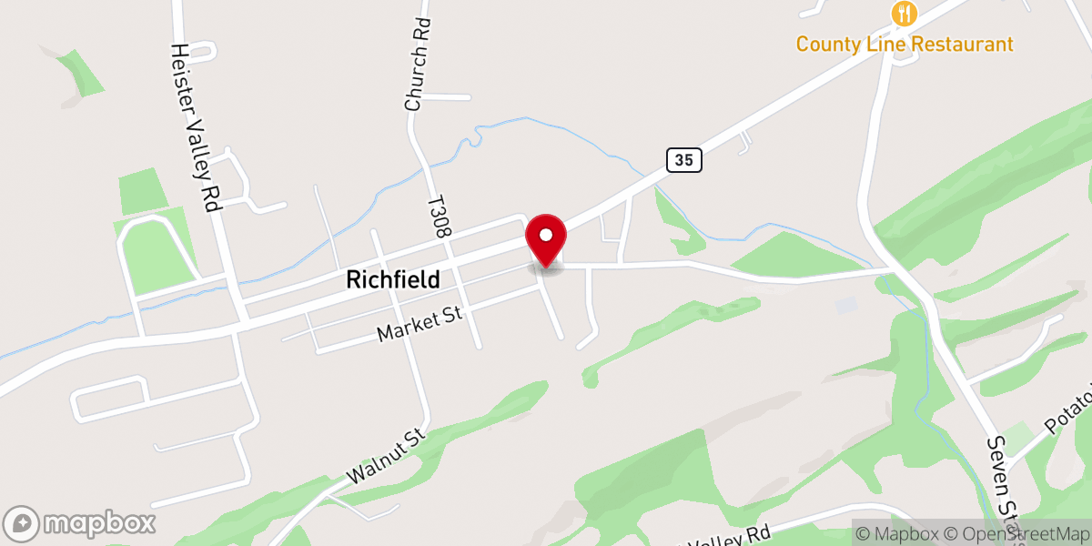 Map showing location of Richfield United Church of Christ