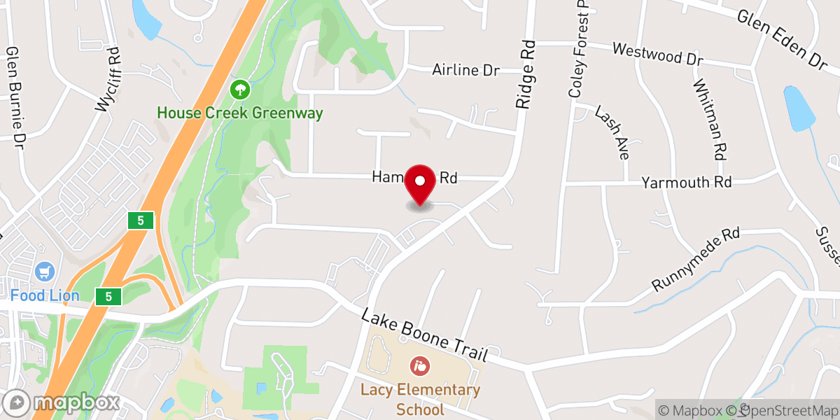 Map showing location of Ridge Road Baptist Church