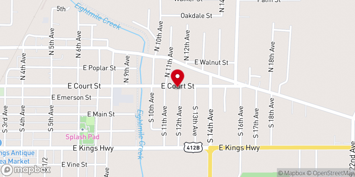 Map showing location of River of Life Apostolic Church