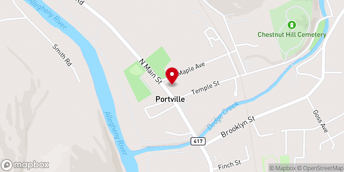 Map showing location of River's Edge United Methodist Church