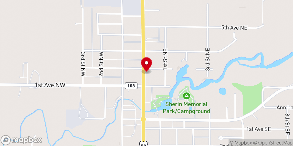 Map showing location of Riverfront on Main