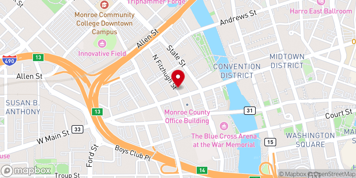 Map showing location of Rochester Friends Meeting of the Religious Society of Friends