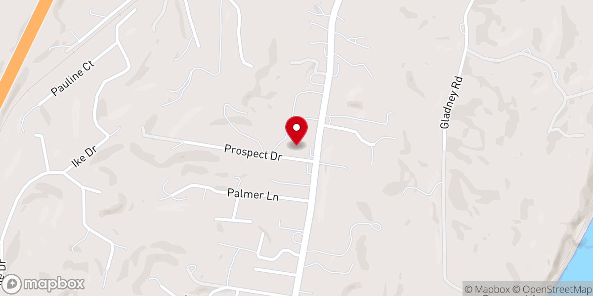 Map showing location of Rock Presbyterian Church