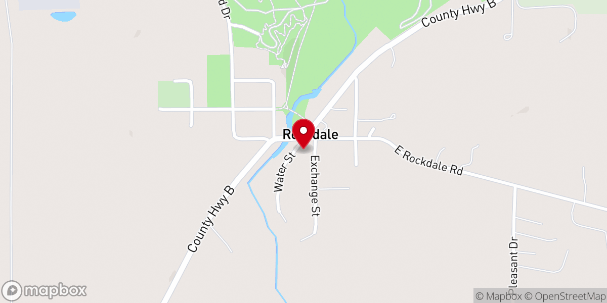 Map showing location of Rockdale Lutheran Church