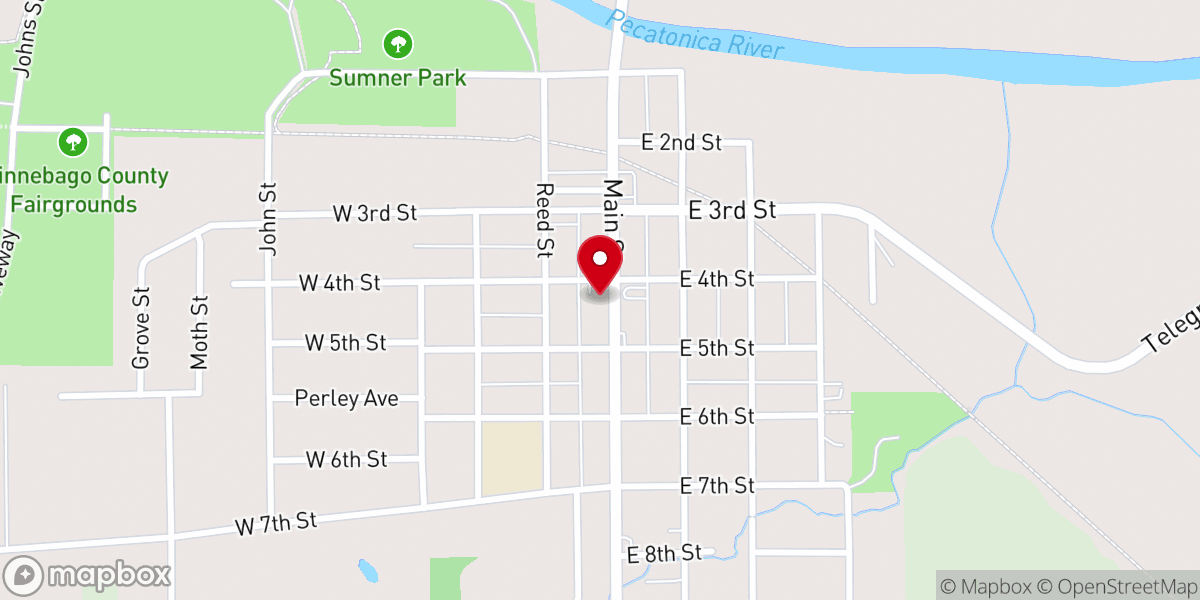 Map showing location of Rosie's Coffee Company