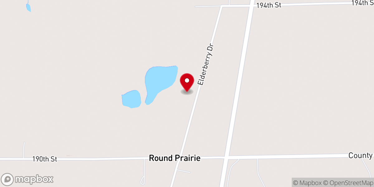 Map showing location of Round Prairie Community Church