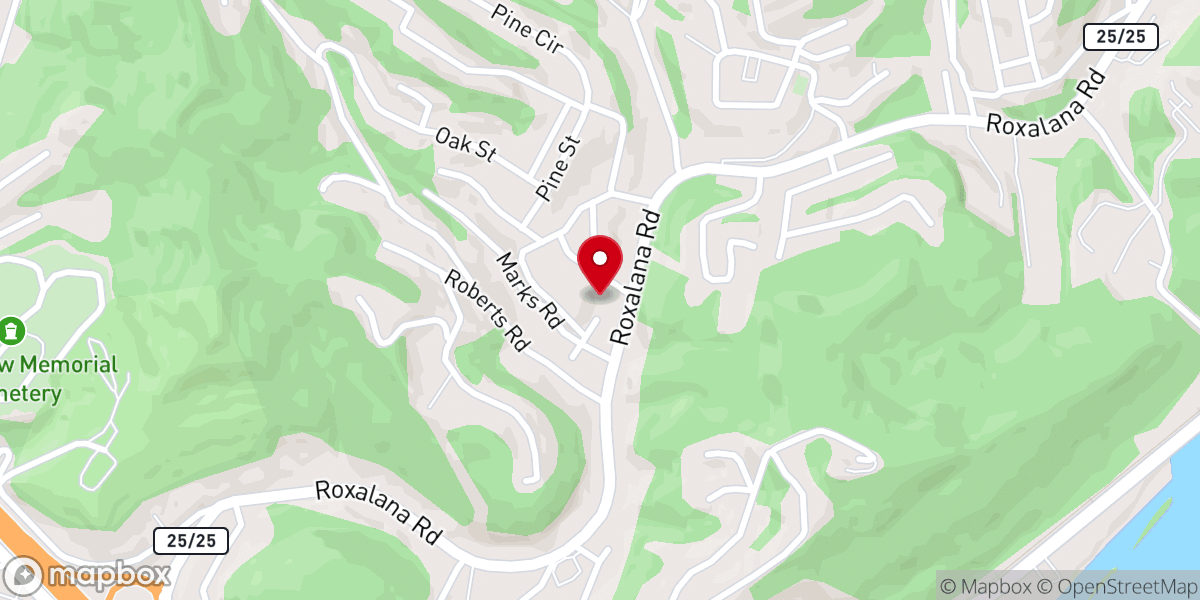 Map showing location of Roxalana Gospel Tabernacle
