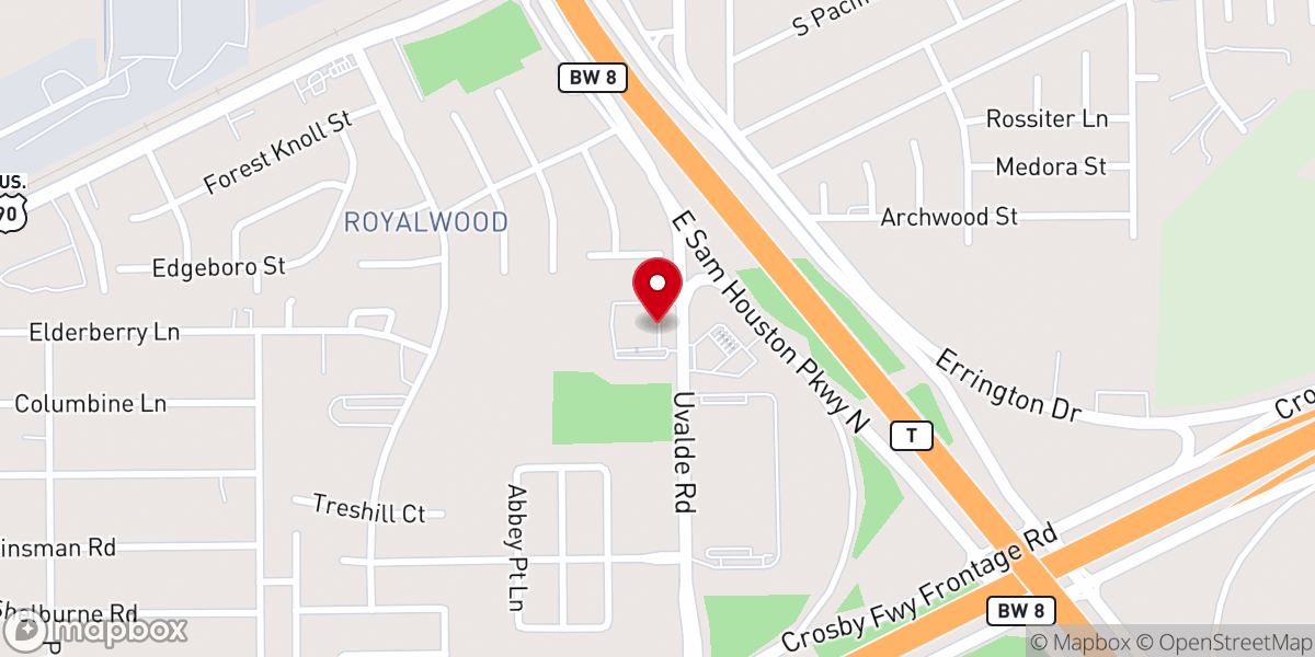 Map showing location of Royalwood Church