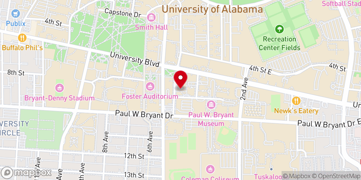 Map showing location of Saban Catholic Student Center