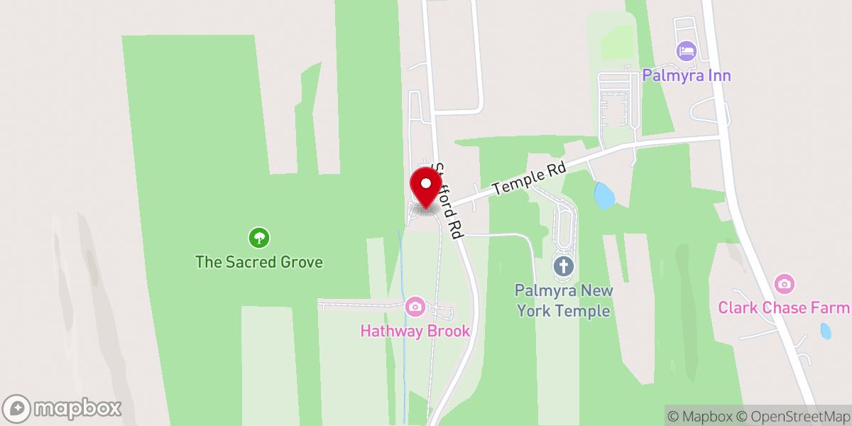 Map showing location of Sacred Grove Welcome Center