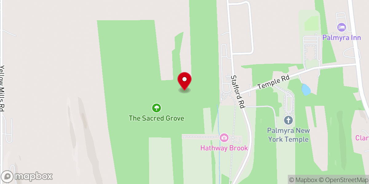 Map showing location of Sacred Grove
