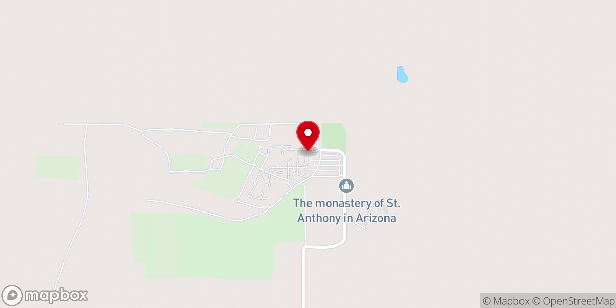 Map showing location of Saint Anthony's Greek Orthodox Monastery