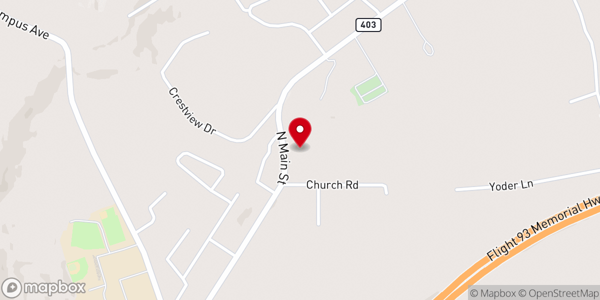 Map showing location of Saint David's Church