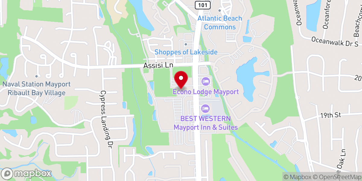 Map showing location of Saint John's Catholic Church - Emergency Assistance Ministry - Food Distribution Center