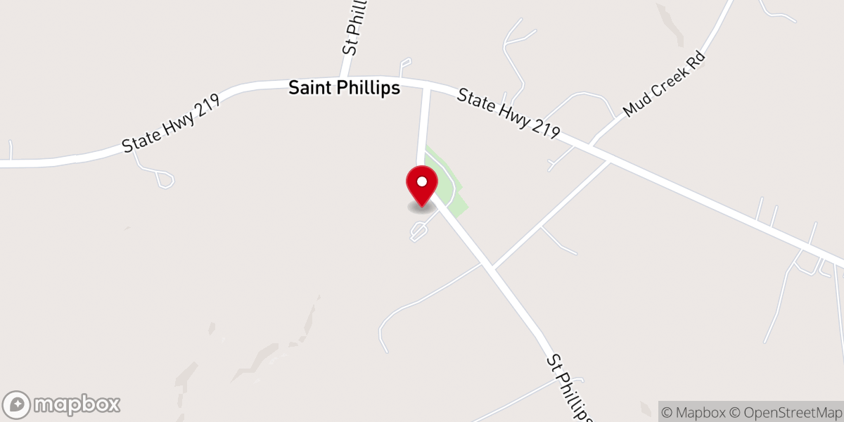 Map showing location of Saint Phillip's Lutheran Church
