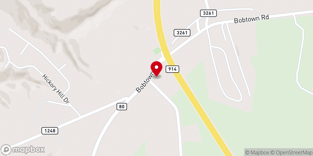 Map showing location of Saline Baptist Church