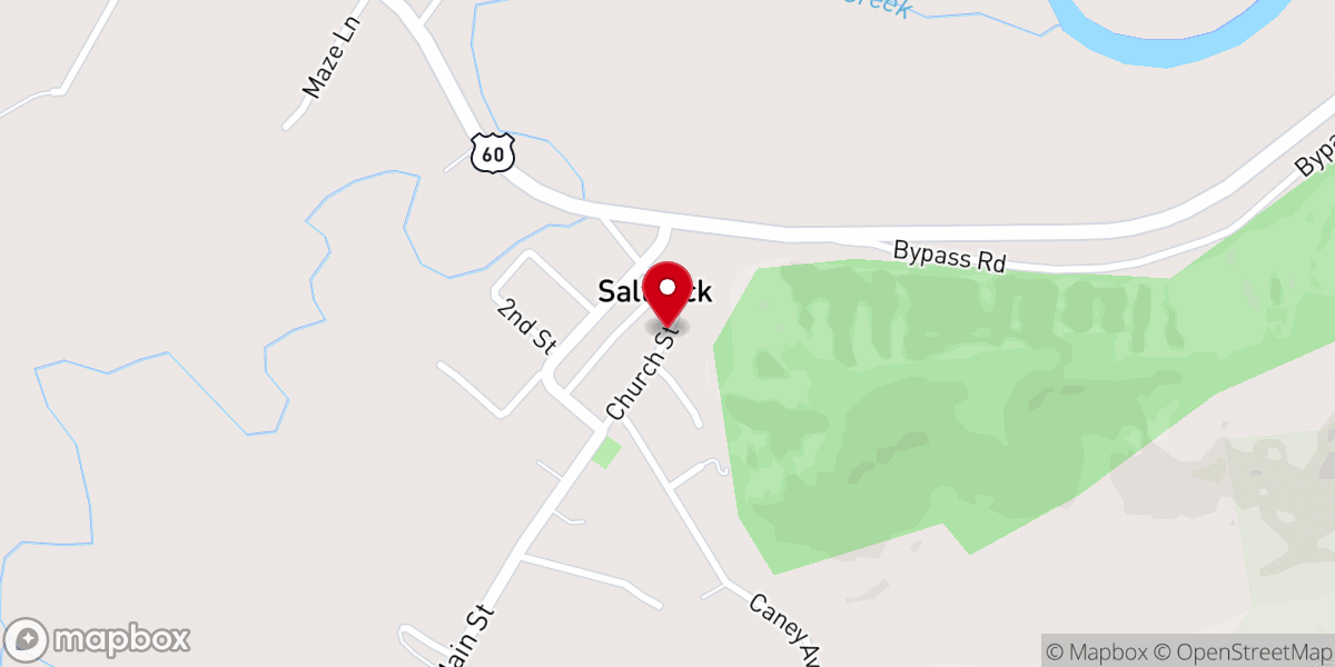 Map showing location of Salt Lick Christian Church