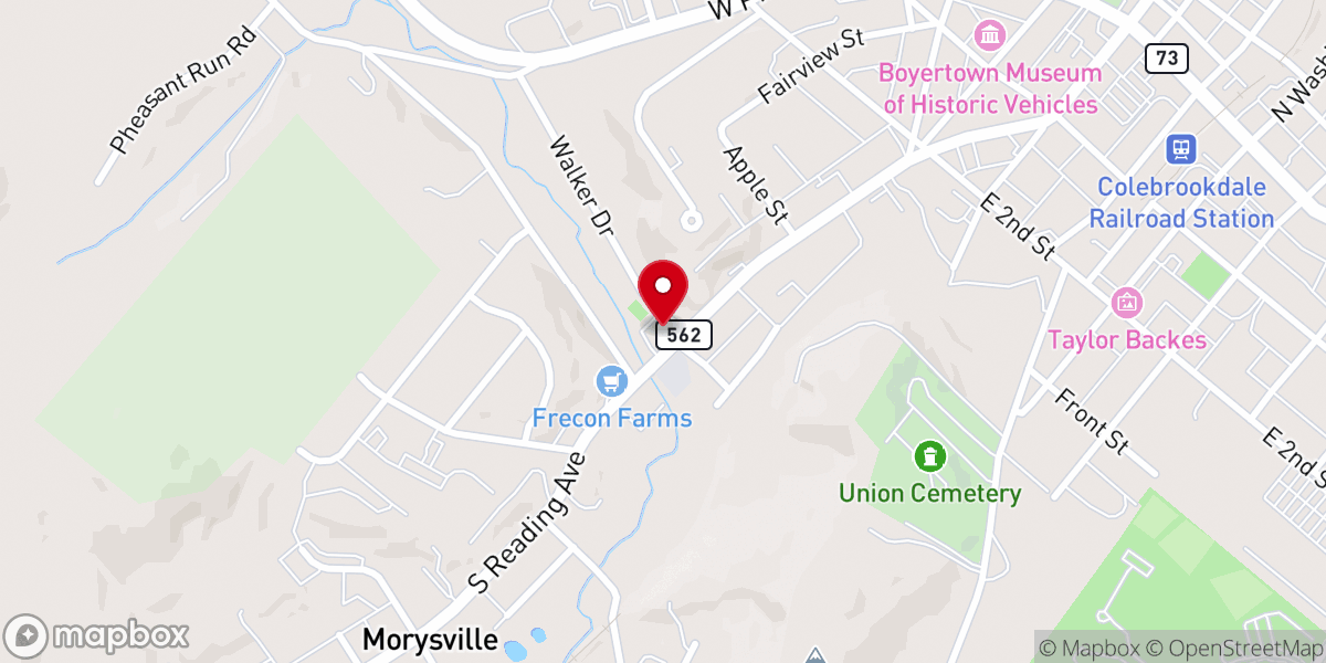 Map showing location of Salvation Army of Boyertown