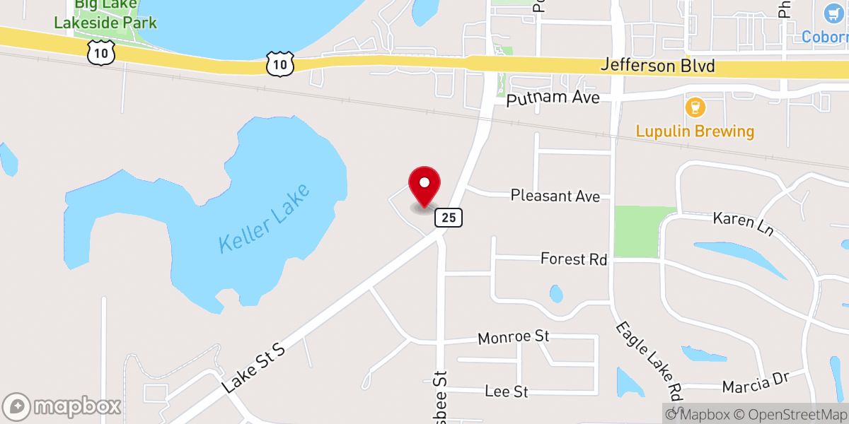 Map showing location of Saron Lutheran Church