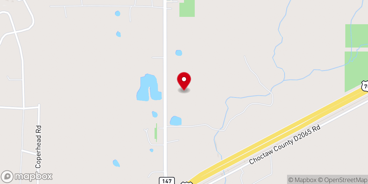 Map showing location of Sawyer Baptist Church