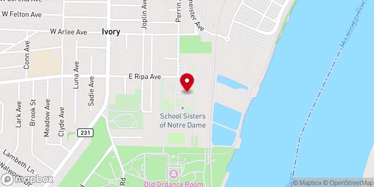 Map showing location of School Sisters of Notre Dame Central Pacific Province