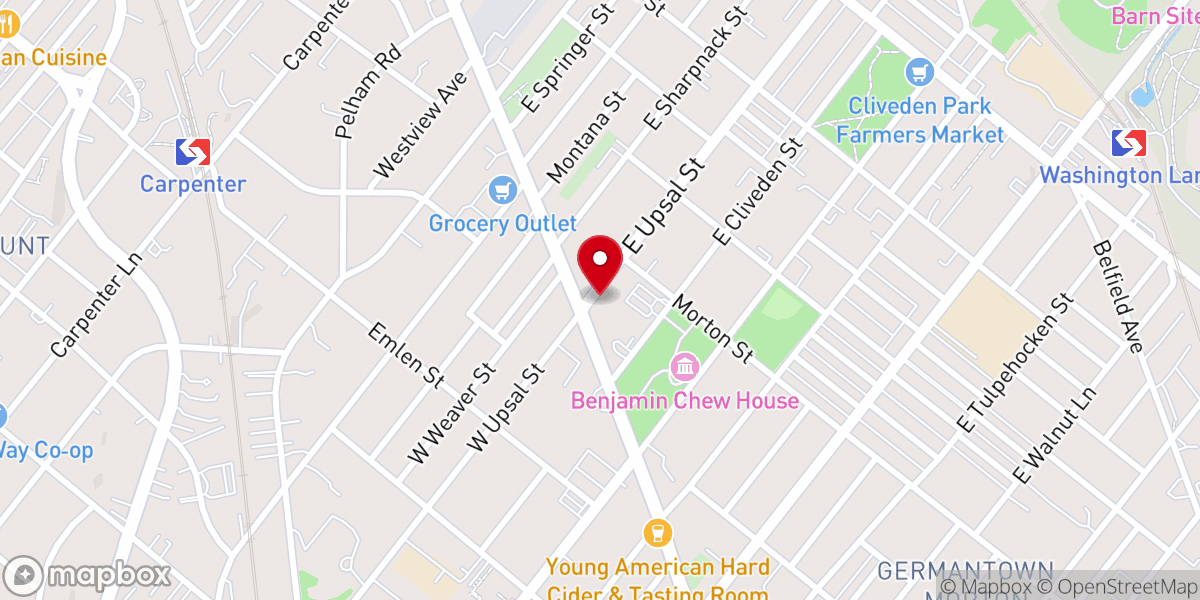 Map showing location of Second Baptist Church of Germantown