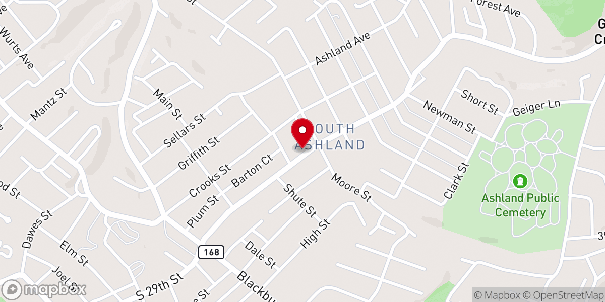 Map showing location of Second Freewill Baptist Church