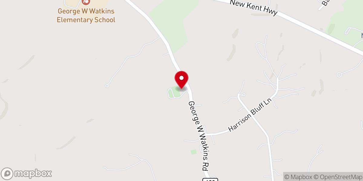Map showing location of Second Liberty Baptist Church