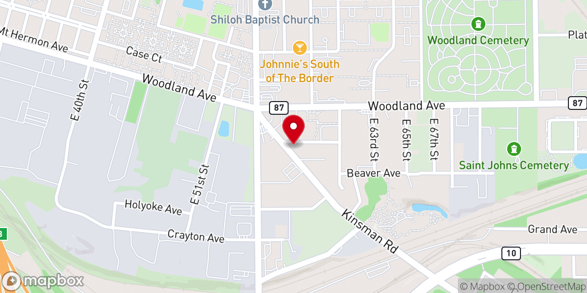 Map showing location of Second Mt Carmel Baptist Church
