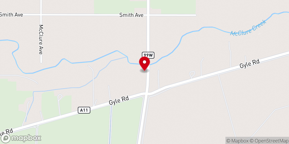 Map showing location of Shady Rest Church