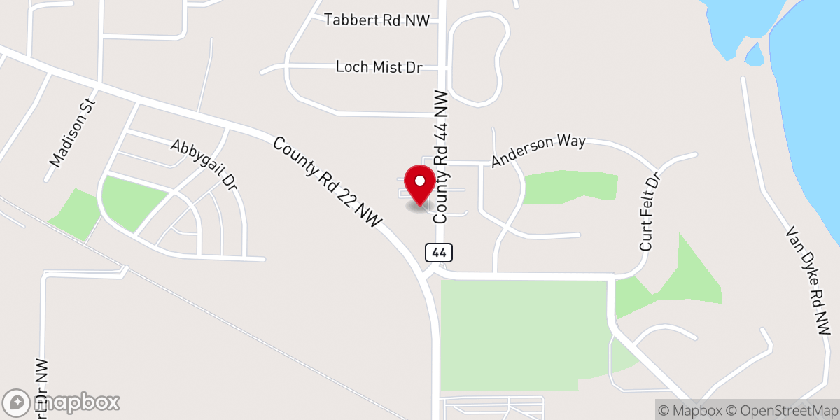 Map showing location of Shalom Lutheran Church