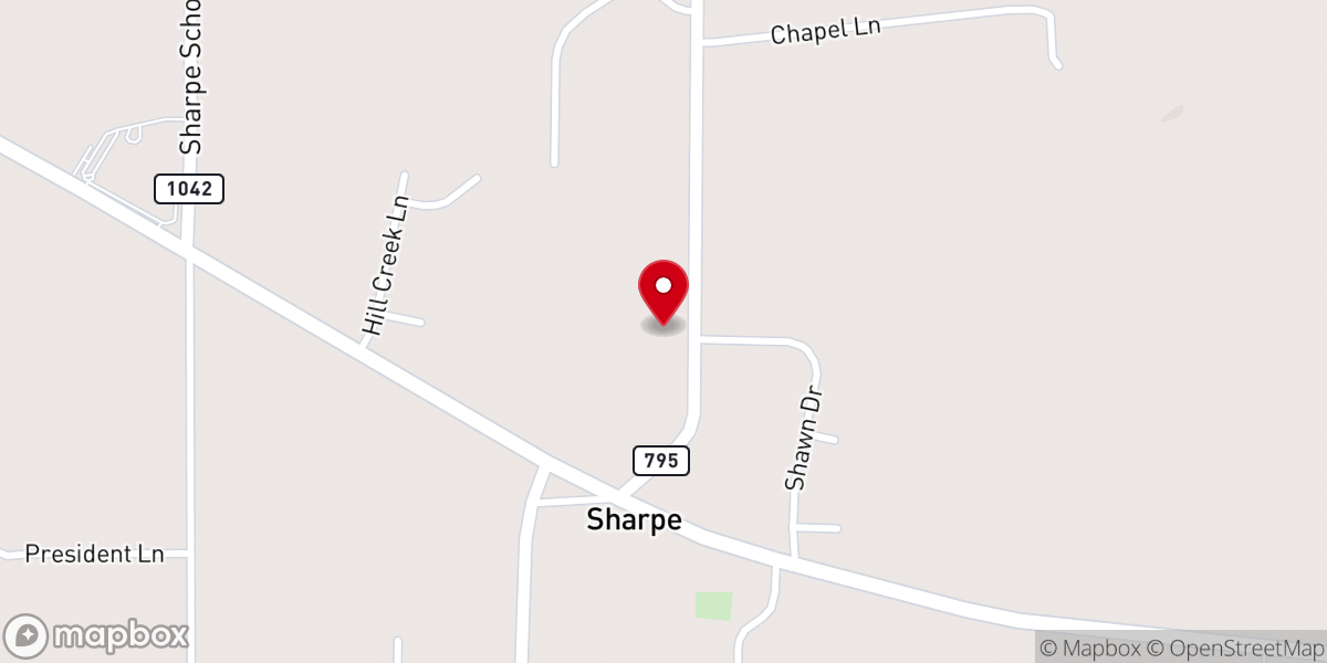 Map showing location of Sharpe Missionary Baptist Church