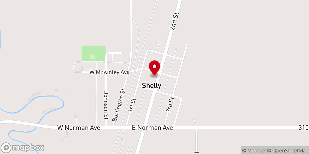 Map showing location of Shelly Marsh River Lutheran Church