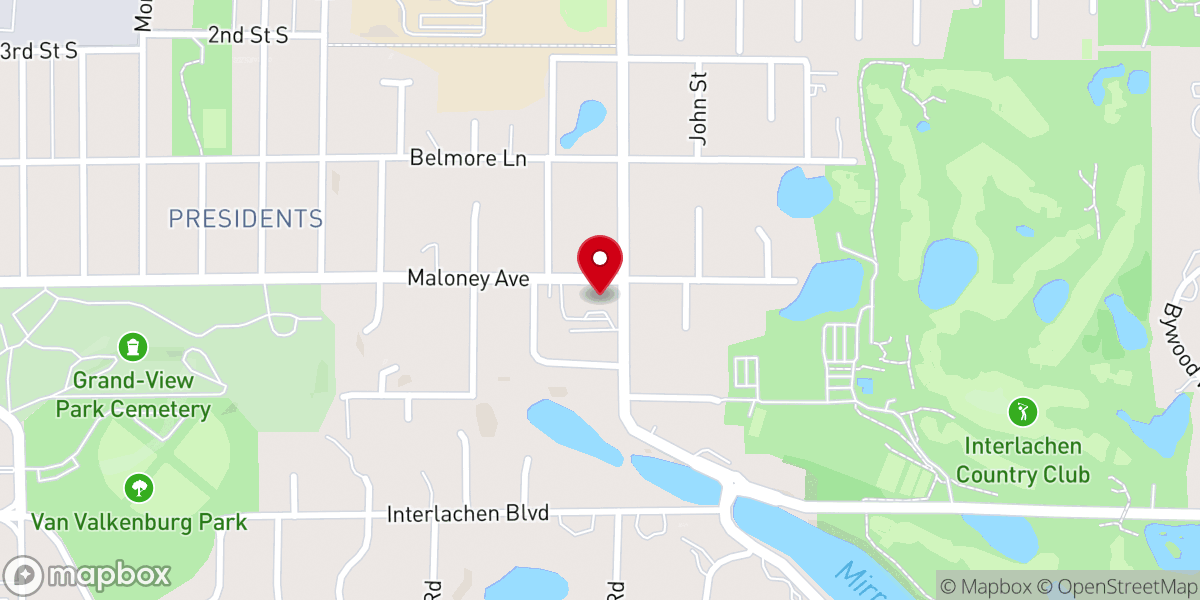 Map showing location of Shepherd of the Hills Lutheran Church of Edina