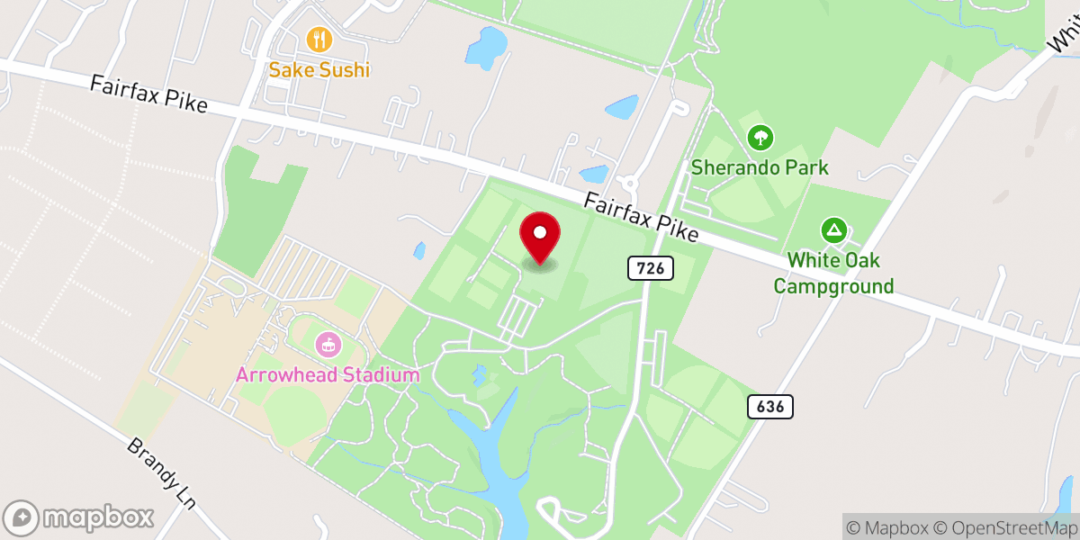 Map showing location of Sherando Park