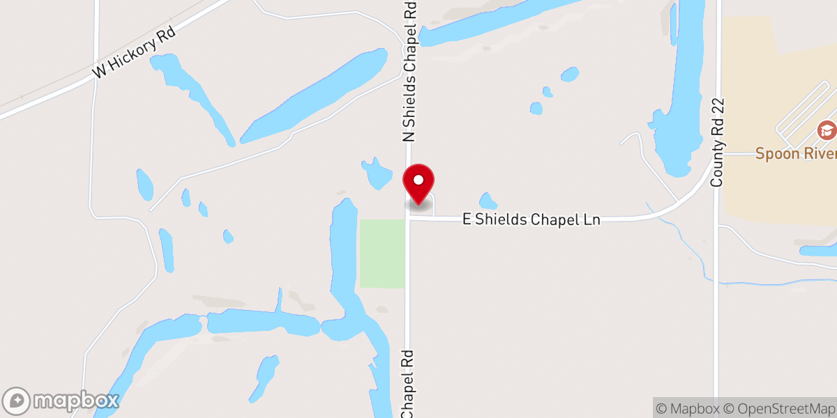 Map showing location of Shields Chapel United Methodist Church
