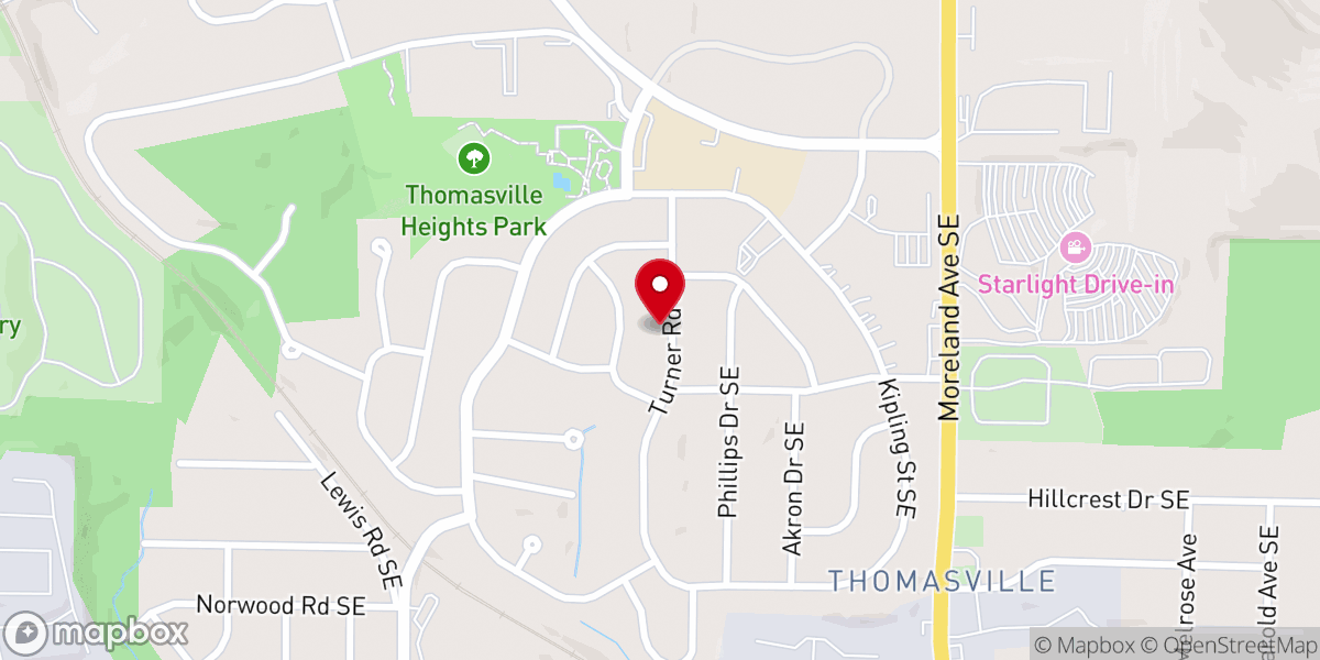 Map showing location of Silver Leaf Baptist Church